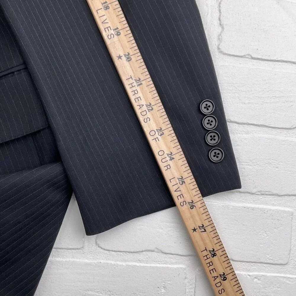 Jos A Bank Suit Men 43L 34Wx30L Black White Gordon‎ Signature Gold Wool Classic